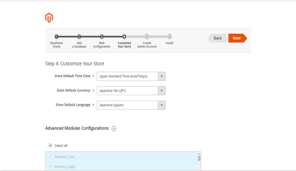 Magentoセットアップウィザード6