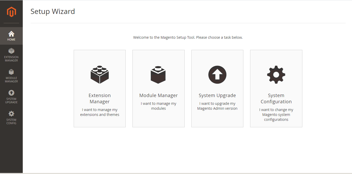 Magento Setup Wizard