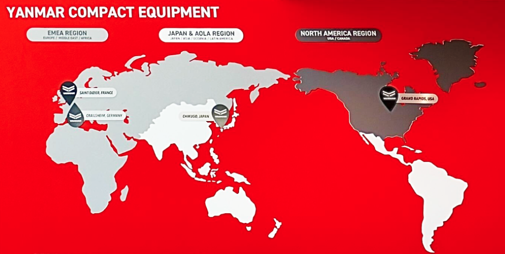 ヤンマー様拠点一覧 北米・中南米、欧州・中東、アジアパシフィック等、海外拠点が多い